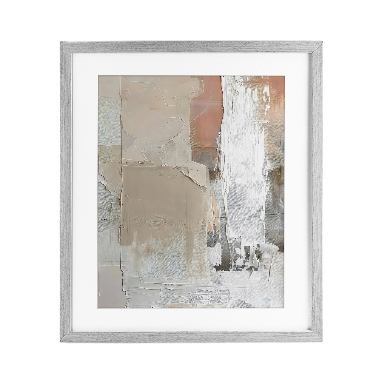 Stupell Industries Subtle Blush Abstract Framed Print Under Glass, design by Riley B
